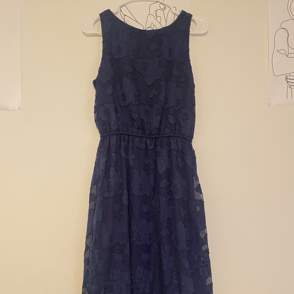 Navy Lace Floral Dress